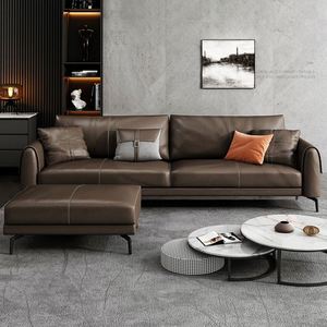 American Style Italian <b>Antique</b> Leather Office <b>Sofa</b> Set Versatile for Home Office Living Room Bedroom or Hospital Use - Product Image 4