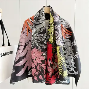 High Quality Square Twill Silk Scarf Wholesale Personalized Printing Custom Silk Scarves With Hand Rolled