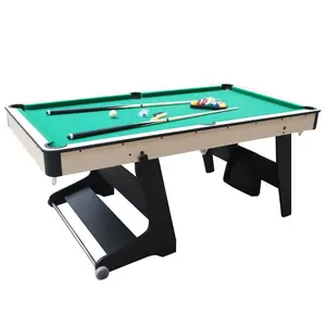 Gấp 6FT Không Gian Trong Nhà Tiết Kiệm Kid 'S Pool Bảng Nhà Máy Giá Có Thể Gập Lại Billiard Bảng Với Bánh Xe