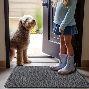 <span class=keywords><strong>Tapis</strong></span> de porte et <span class=keywords><strong>tapis</strong></span> pour animaux de compagnie à rayures en microfibre très absorbants Zones lavables épaisses antidérapantes et <span class=keywords><strong>tapis</strong></span> de salle de bain en chenille douce - Product Image 3