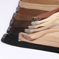Marque de luxe Double cuticule alignée longue bande en PU trame de peau Extensions de cheveux humains