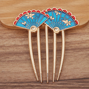 (14634) Accessoires DIY : Épingle à cheveux <span class=keywords><strong>de</strong></span> style impérial ancien en forme d'éventail, couronne <span class=keywords><strong>de</strong></span> cheveux à effet goutte d'huile et <span class=keywords><strong>peigne</strong></span> - Product Image 3
