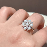 Ensemble de bijoux en trois pièces Snowflake, perles d'eau douce naturelles de qualité supérieure incrustées de plusieurs perles, ornements élégants avec boîte cadeau de luxe