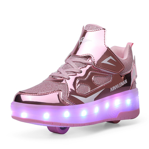 ETLieren doppie ruote LED ricarica USB con 7 colori luce fino moda Sneakers ragazzi <span class=keywords><strong>scarpe</strong></span> a rullo per le ragazze per bambini - Product Image 3