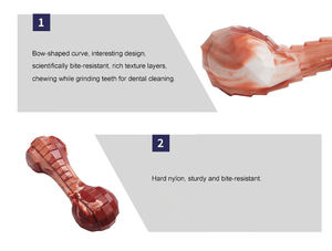 Vente en gros d'os dentelé en nylon écologique, meulage des dents, jouets pour chiens à mâcher, morsure non pourrie, libération d'entraînement interactive - Product Image 3