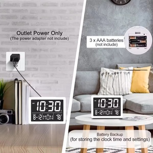 Thiết bị hoàn hảo màn hình lớn hiển thị 6 bài hát và 2 didi âm thanh được sử dụng LCD kỹ thuật số bảng/tường đồng hồ báo thức - Product Image 3