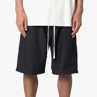 Shorts décontractés en nylon noir à cordon de serrage, sublimation, vente en gros, design premium, écologiques, respirants, coupe ample