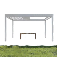 Pergola électrique rétractable en aluminium thermolaqué, toit à lames orientables, imperméable, entièrement motorisée, ombrage pliable facilement