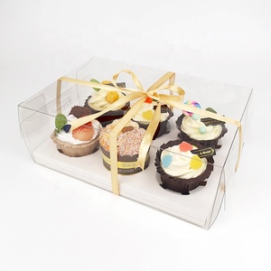 Boîte d'emballage en plastique transparent à <span class=keywords><strong>6</strong></span> compartiments pour cupcakes et muffins avec support d'insertion pour gâteaux et desserts - Product Image 1