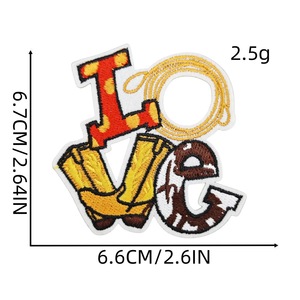 Cowboy Boots Cowgirl Heat Press Embroidery Custom Guangdong China Trucker Hat Patches Iron On Bulk Western Patches For Caps - Product Image 2