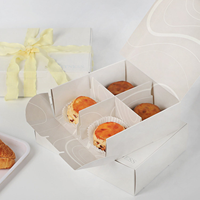 Caja de Panadería de Papel de Grado Alimenticio con Logotipo Personalizado, con Divisores, 2, 4, 6 Compartimentos, para Pasteles, Donuts, Cupcakes, Macarons, Caja de Empaque Personalizada