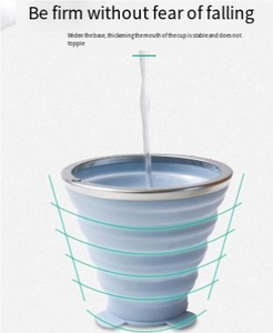 Tasse pliable en silicone motif dessin animé, idéale pour le voyage, le brossage des dents, l'hygiène buccale, les activités sportives en extérieur, design classique pour la rentrée scolaire et la préparation du thé - Product Image 4