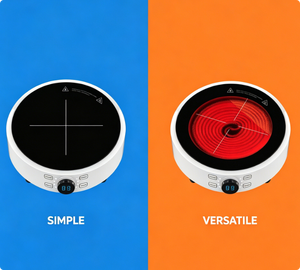 <span class=keywords><strong>Cuisinière</strong></span> électrique intelligente portable ronde à induction et infrarouge en céramique avec commande par bouton tactile - Product Image 2