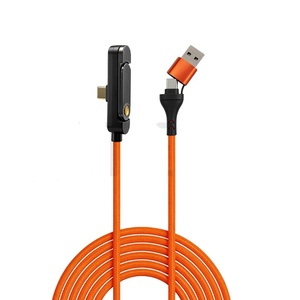 Cavo Dati <span class=keywords><strong>2</strong></span> <span class=keywords><strong>in</strong></span> <span class=keywords><strong>1</strong></span> da 65W con Ricarica Rapida Type-C e Supporto Pieghevole con Rivestimento Intrecciato per Telefoni Type-C - Product Image 2