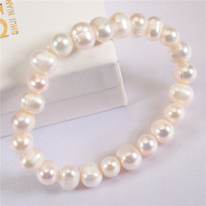 Feirun 8-9mm patata nei pressi di turno 925 sterling silver genuino d'acqua dolce vera perla d'acqua dolce del braccialetto del braccialetto del braccialetto - Product Image 4