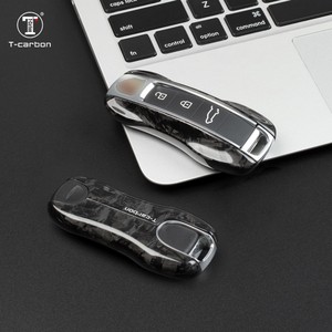 Funda de Fibra Forjada para Llave Inteligente de Auto Porsche Panamera Cayenne <span class=keywords><strong>Macan</strong></span> T-carbon, Cubierta de Llave de Auto, Accesorios Interiores, Cubiertas de Llaves - Product Image 2