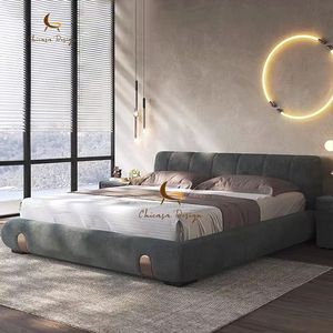 Mobilier <span class=keywords><strong>de</strong></span> chambre à coucher <span class=keywords><strong>de</strong></span> qualité supérieure <span class=keywords><strong>Lit</strong></span> pleine grandeur clair Style moderne <span class=keywords><strong>de</strong></span> luxe - Product Image 1