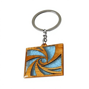 Khadim Handicrafts KH-373 Eco-Friendly Turquoise Wooden & Epoxy Resin Keychain-Promotional Business Corporate Gift - Product Image 1