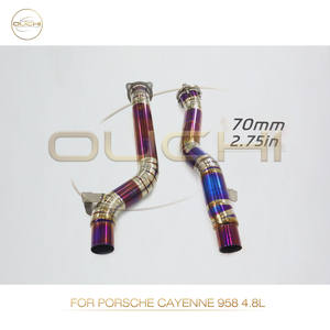 Tubo delantero de titanio OUCHI para Porsche Cayenne 958 4.8L tubos resonantes Porsche escape Auto performances partes - Product Image 5
