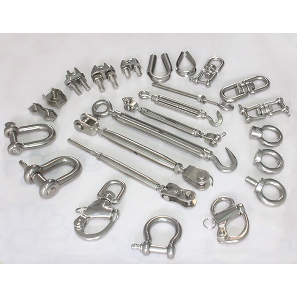 304 316 thép không gỉ Dây Dây Fastener xiềng xích turnbuckle thimble ferrules mắt bu lông Clip tấm Mắt gian lận Bộ dụng cụ phần cứng