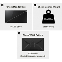 Nueva llegada se adapta a la mayoría de 37 "-75" seguro y estable altura ajustable negro LED TV soporte de suelo