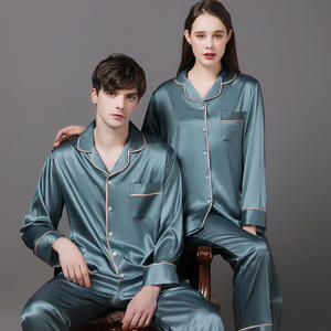 Роскошная шелковая атласная пижама для влюбленных, комплект одежды для сна, домашняя одежда, Весенняя пижама с длинным рукавом, пижамный комплект - Product Image 4