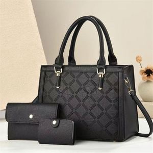 3 in 1 Lady's Totes Purse <b>Set</b> <b>Waterproof</b> PU Leather Handbags - Product Image 6