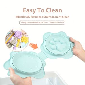 4-in-1 Silicone Pet Feeding Set for Anxiety Relief & Training, Slow Feeder Bowl & Lick <b>Mat</b>, Strong Suction Custom OEM/ODM - Product Image 5
