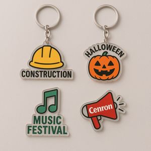 Porte-clés en acrylique personnalisés avec impression de logo en couleur, cadeaux promotionnels personnalisés, vente en gros en vrac, fourniture d'usine - Product Image 2