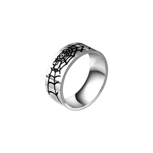 Men's <b>Titanium</b> Steel <b>Ring</b> Spider Web Design Silver Color Gift Jewelry SA1163 - Product Image 1