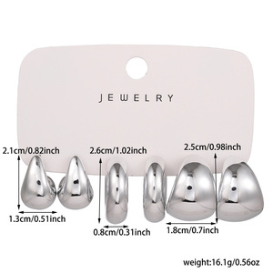 All'ingrosso gioielli donna cina in acrilico Chunky Huggie orecchini all'ingrosso alla rinfusa di moda orecchini - Product Image 2