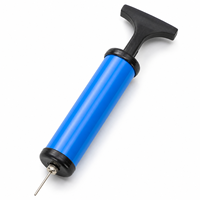 Pompe à air bleue pour ballons, pompe manuelle portable de 10 pouces avec aiguille pour le gonflage de ballons de football et de basketball, OEM personnalisé