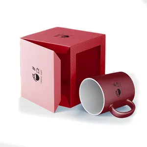 Wholesale Gift Paper Packing Box Customized Design Coffee Cup Mug Packaging Boxes With Clear Window