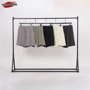 Shorts de sport pour hommes, lavage à l'acide personnalisé, 100% coton, ourlet brut, tissu molletonné français, vêtements décontractés pour hommes - Product Image 2