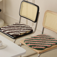 Coussin en forme de rayures vintage pour l'hiver, doux et chaud, pour table à manger, chaise, bureau, assise longue durée
