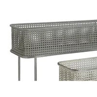 LOT de 2 POTS DE FLEURS EN MÉTAL 100X22X70 GRIS ANCIEN