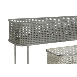 Juego de 2 Macetas de Metal 100X22X70 Gris Envejecido - Product Image 3
