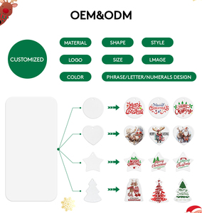 圆形椭圆形心形可热升华户外室内悬挂家居装饰 3 英寸空白热升华圣诞陶瓷装饰品 - Product Image 5