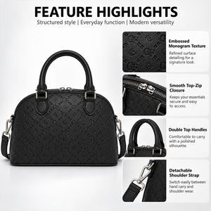 New Top Custom PU Leather <b>Work</b> Briefcase <b>Men</b> Hand Carry Business Shoulder <b>Bag</b> Embossed Pattern Document Satchel OEM ODM - Product Image 3