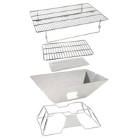 Gril de BBQ pliable d'acier inoxydable gril portatif de charbon de bois de camping
