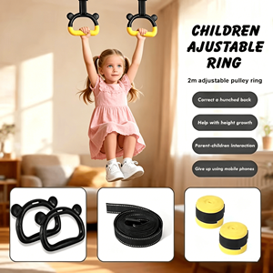 Professional Adjustable Bear Shaped Double Loop <strong>Gymnastic</strong> Rings Anti Slip Portable Home Fitness Suspension Straps <strong>for</strong> <strong>Kids</strong> - Product Image 6