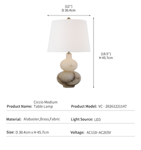 Lampe <span class=keywords><strong>de</strong></span> <span class=keywords><strong>table</strong></span> moderne en albâtre, décoration <span class=keywords><strong>de</strong></span> chambre d'hôtel <span class=keywords><strong>de</strong></span> luxe, base en pierre naturelle double gourde, abat-jour en tissu, lampe <span class=keywords><strong>de</strong></span> <span class=keywords><strong>table</strong></span> LED Ciccio <span class=keywords><strong>de</strong></span> taille moyenne - Product Image 4