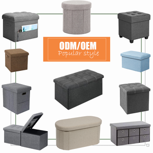 Canapé moderne de salon, <span class=keywords><strong>tabouret</strong></span> pouf en cuir noir personnalisé, siège rembourré rembourré avec rangement pliable pour chambre <span class=keywords><strong>à</strong></span> coucher, fabriqué en usine - Product Image 5