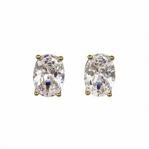 E2287 Orecchini in oro con diamanti, taglio ovale, colore G, diamante naturale, gioielli classici da donna per l'uso quotidiano - Product Image 1