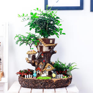 Moderne Sprookjesachtige Tuin Miniatuur Stronk Hars Bloempot Cartoon Grote Boomhut Sappige Planter Balkon Plant Bloempotten - Product Image 4