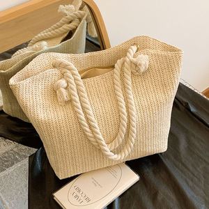 Summer Straw Bag Women 2024 New <b>Large</b> Capacity Shoulder Bag Casual Work Offices Tote <b>Handbag</b> Wholesale - Product Image 1