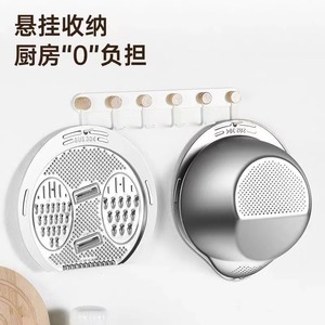 304 Stainless Steel Multi Functional Grater And Drain Basin Set For Kitchen <b>Vegetable</b> Washing And Cutting - Product Image 4