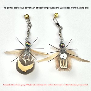 Nouvelles têtes de remplacement pour baguette à chat en toile de chanvre, design réaliste insecte et plume, résistantes aux morsures - Product Image 2