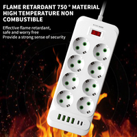 Multiprise avec prises mixtes Schuko et triangulaires, charge rapide, protection contre les surcharges, rallonge