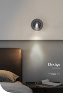 Lampe de lecture de chevet d'hôtel rotative à Angle réglable Design cylindrique créatif LED décorative dissimulée installée ouvertement